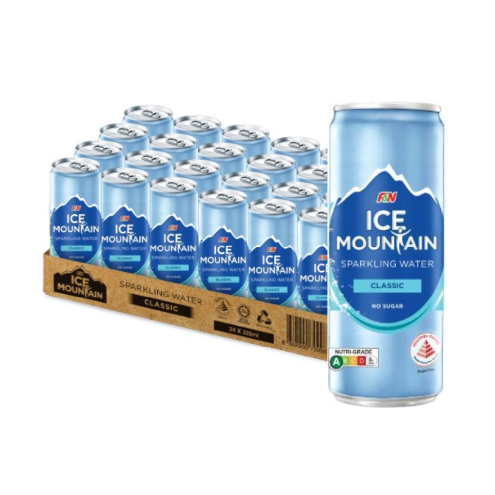 F&N Ice Mountain Assorted Sparkling Water 325ml (Pack of 24)