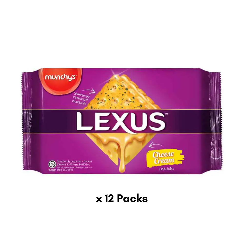 Munchy's Lexus Sandwich Calcium Crackers Peanut Butter 10 x 19g (Pack of 12)