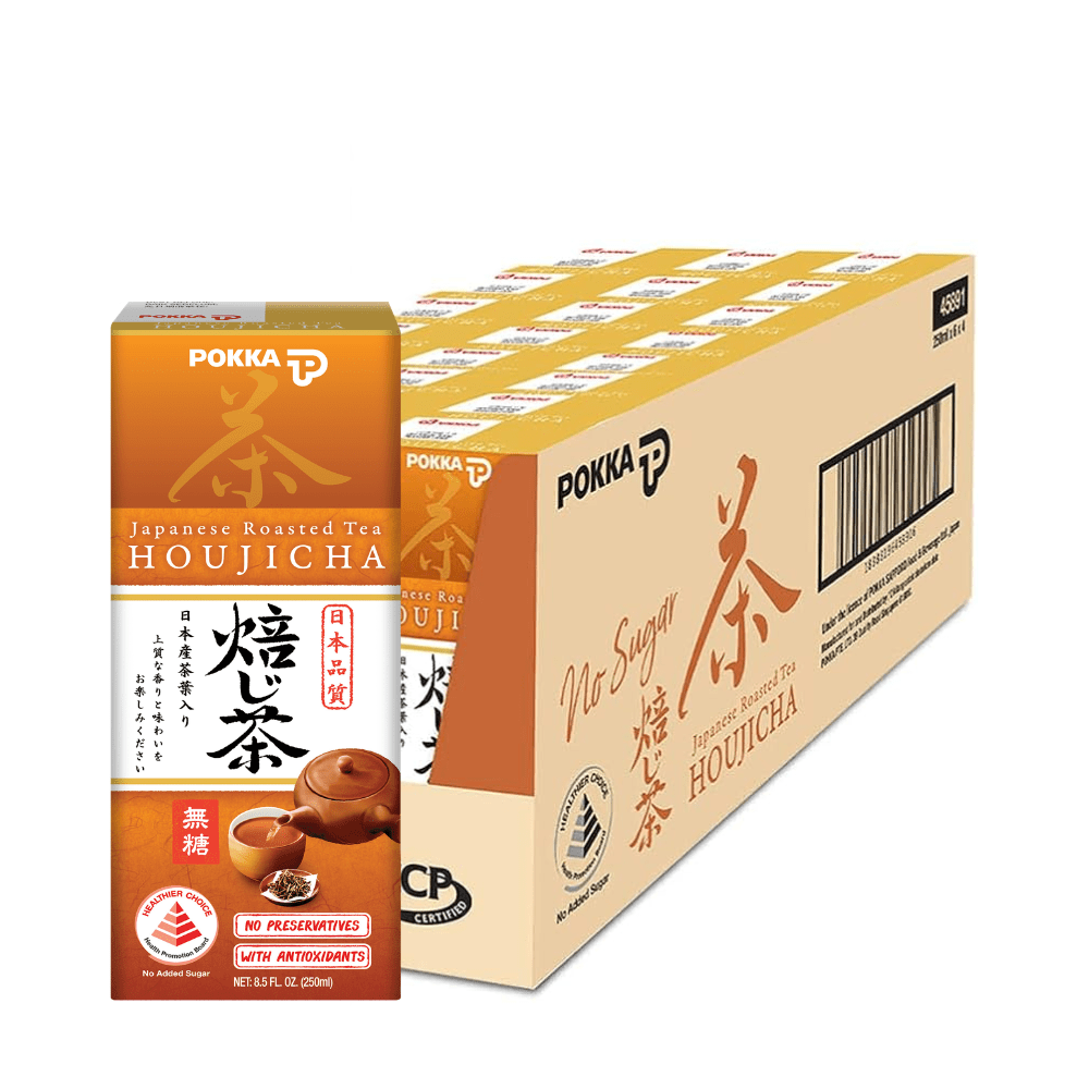 Pokka Houjicha No Sugar Tetra Pack 250ml (Pack of 24) - Happy Pantry Express