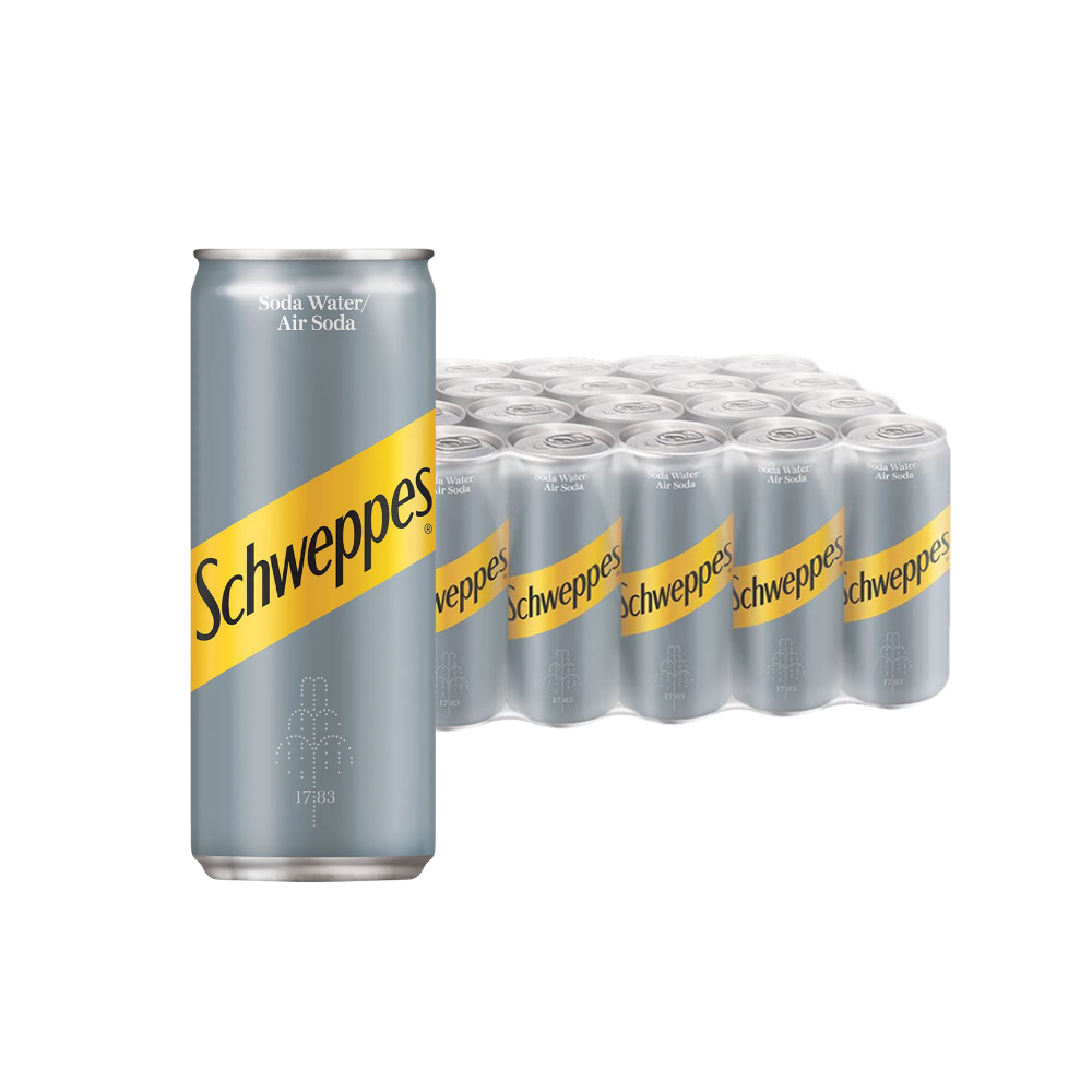 Schweppes Carbonated Soda Water 320ml (Pack of 24)