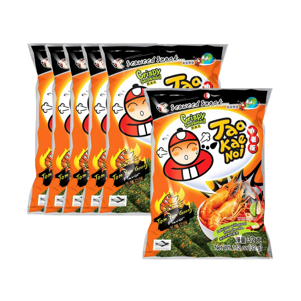 Tao Kae Noi Crispy Seaweed Original 32g (Pack of 6)