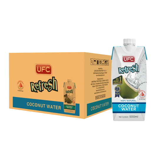 UFC Refresh 100% Coconut Water 500ml (Pack of 12) - Happy Pantry Express